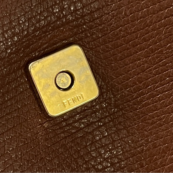 Rare Vintage Fendi Leather Janus Medallion Boston Bag - Picture 10 of 12